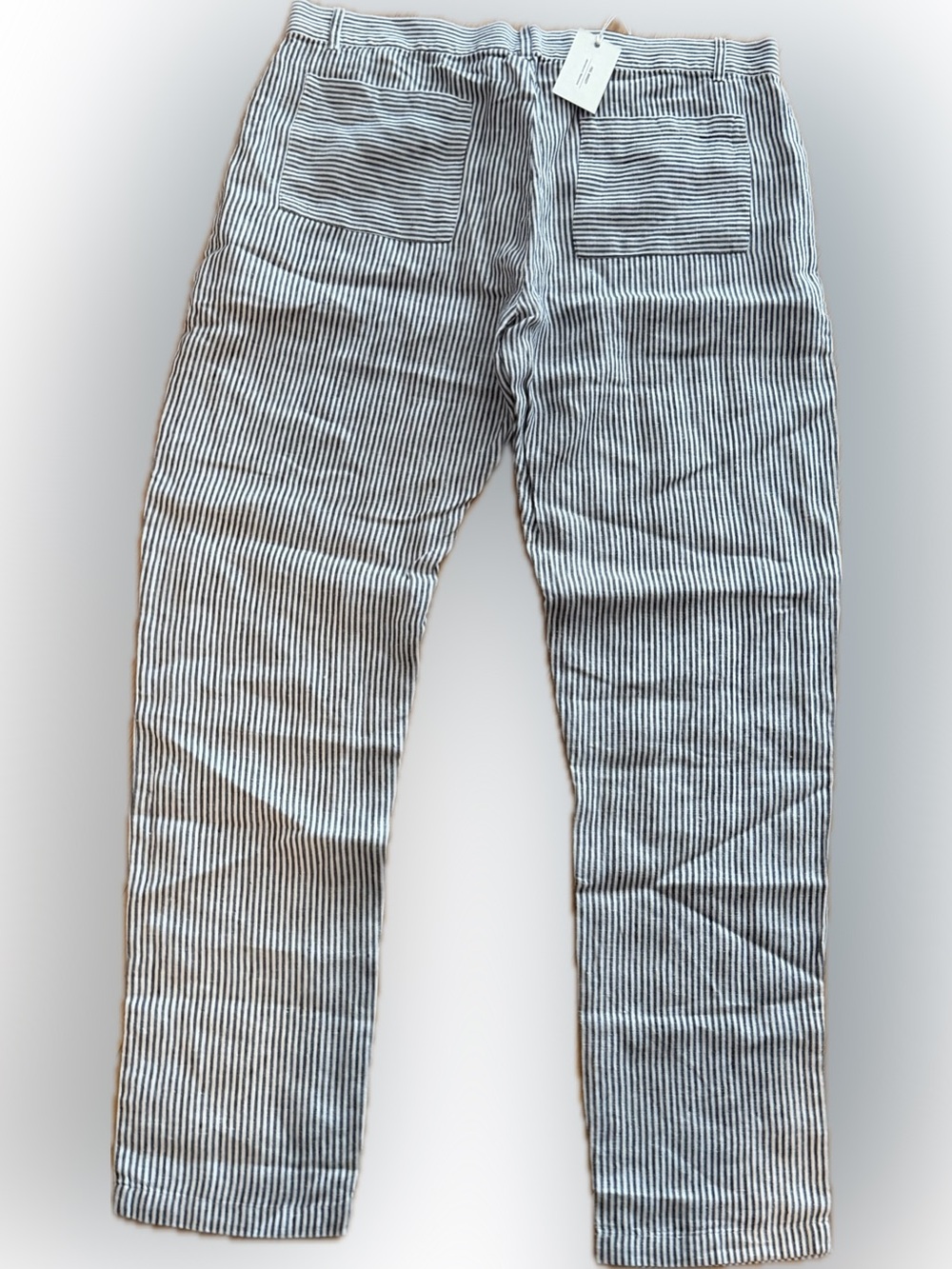 Alex Crane Cham Linen Pants Mens 36x31 Conductor Striped French Linen New